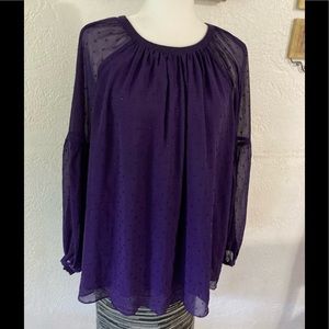 Michael Kors Purple long sleeve Flowy Top 1X